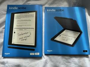 Kindle Scribe 64GB 10.2インチディスプレイ プレミアムペン付き 純正レザーケースと交換用ペン先３箱付