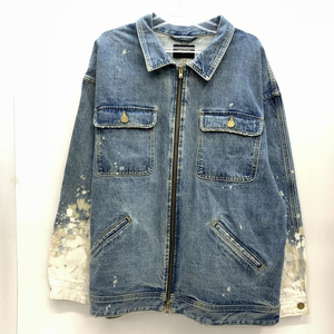 【中古】FEAR OF GOD 5th Collection paint splatter denim jacket XL フィアオブゴッド[240092268561]