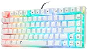 e元素ゲーミングキーボード81キー 茶軸メカニカルキースイッチを採用 RGB発光LEDバックライト付き コンパクト設計 全キーロー