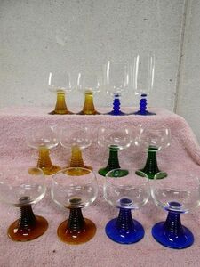 佐⑥　22　ドイツ製 ワイングラス レーマーグラス？ 詳細不明 カラフル まとめて　大量 酒器 アンティーク コレクション