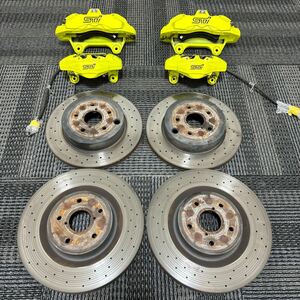  used Subaru VAB WRX STI latter term original "Brembo" caliper 6POT 2POT rotor left right front and back set brake kit brake pad VAG S4 previous term 