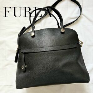 ■美品■FURLA ショルダーバッグ　ハンドバッグ　レザー　黒　ハイパー