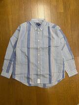 新品未使用 定価25,300円 Size 2 DESCENDANT HYANNIS MULTI STRIPE B.D. LS SHIRT マルチストライプシャツ 212BRDS-SHM02 BLUE 正規店購入 _画像2