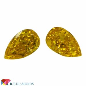 FANCY VIVID ORANGE YELLOW 0.152ct/0.181ct PS/RT0123/CGL