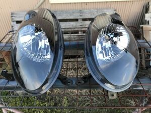  Nissan March k12 head light left right original halogen inner mat black lens ultrathin smoked urethane clear finishing 