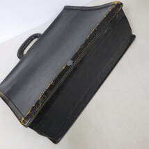 昭和レトロ　手提げ　ブリーフケース　鍵欠品　レザー　ブラック　ビジネスバッグ　サイズ約41×30×14cm程度_画像5