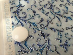 UK-66 cloth hour * USA[ROBERT KAUFMAN] width 75.× 95.. to coil leaf .. blue & silver 