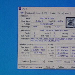 INTEL CPU Core i9 7900X 10コア20スレッド 3.30GHZ SR3L2 LGA2066 CPUのみ 起動確認済みですの画像3