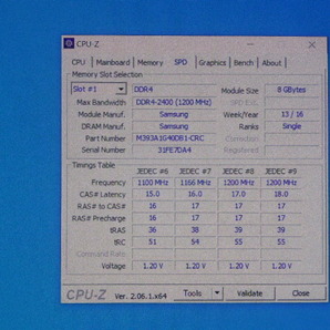 メモリ サーバーパソコン用 Samsung DDR4-2400 (PC4-19200) ECC Registered 8GBx4枚 合計32GB 起動確認済です M393A1G40DB1-CRC0Qの画像5