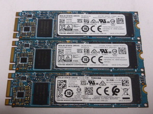 TOSHIBA SSD M.2 SATA Type2280 256GB 3枚セット 正常判定 本体のみ 中古品です KSG60ZMV256G③