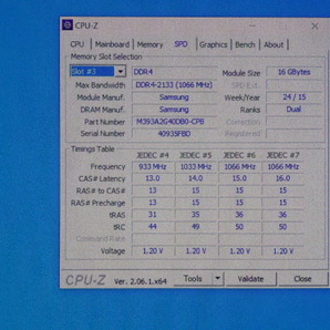メモリ サーバーパソコン用 Samsung DDR4-2133 (PC4-17000) ECC Registered 16GBx4枚 合計64GB 起動確認済です M393A2G40DB0-CPB0Q③の画像7