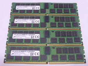 メモリ サーバーパソコン用 Micron DDR4-2400 (PC4-19200) ECC Registered 16GBx4枚 合計64GB 起動確認済です MTA36ASF2G72PZ-2G3B1II