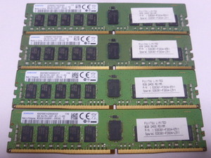 メモリ サーバーパソコン用 Samsung DDR4-2400 (PC4-19200) ECC Registered 8GBx4枚 合計32GB 起動確認済です M393A1G40EB1-CRC0Q