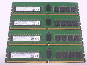 メモリ サーバーパソコン用 Micron DDR4-2400 (PC4-19200) ECC Registered 8GBx4枚 合計32GB 起動確認済です MTA18ASF1G72PZ②