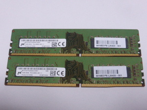  メモリ デスクトップパソコン用 Micron DDR4-2666 PC4-21300 16GBx2枚 合計32GB 起動確認済みです