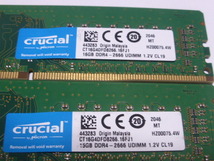 メモリ デスクトップパソコン用 Crucial DDR4-2666 PC4-21300 16GBx2枚 合計32GB 起動確認済みです _画像2