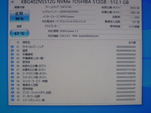 TOSHIBA 東芝 SSD M.2 NVMe Type2230 Gen 3x4 512GB 電源投入回数507回 使用時間1279時間 正常99% KBG40ZNS512G 中古品です⑤_画像3