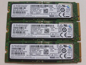 Samsung SSD M.2 NVMe Type2280 Gen 3.0x4 512GB 3枚セット 正常判定 MZVLB512HAJQ-000L7 中古品です