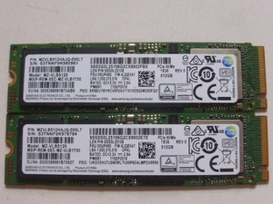 Samsung SSD M.2 NVMe Type2280 Gen 3.0x4 512GB 2枚セット 正常判定 MZVLB512HAJQ-000L7 中古品です①