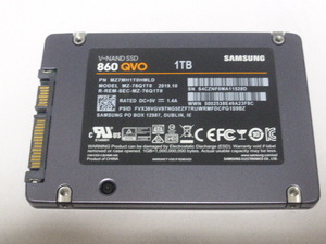 Samsung SSD 860QVO SATA 2.5inch 1TB(1000GB) power supply input number of times 1149 times period of use 1355 hour normal 99% judgment MZ-76Q1T0 body only secondhand goods. ②