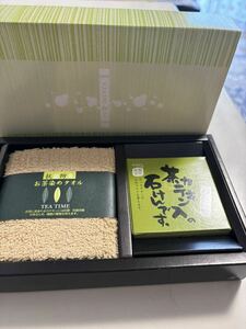 ◯新品未使用　お茶染めミニタオル　茶カテキン入り石鹸のセット　即決あり