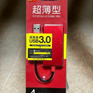 エレコム USB3.0 ハブ 4ポート レッド U3H-A416B(RED)