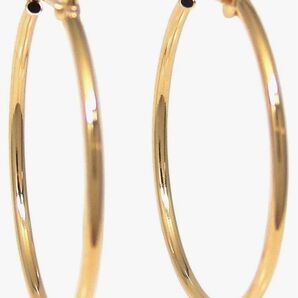 K18 18金 18K パイプ フープ 幅1mm 外径20mm スナップピアス