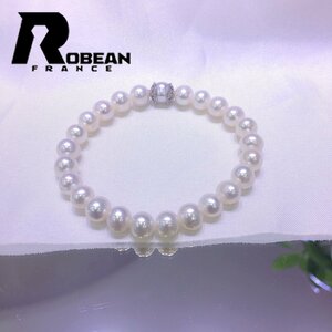 綺麗 EU製 定価6万円★ROBEAN・淡水真珠・ブレスレット★天然パール パワーストーン s925 アコヤ真珠 本真珠 オシャレ 8-9mm S88903