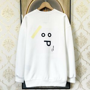 個性EU製＆定価4万◆UABONI*Paris*トレーナー*ユアボニ*パリ発◆コットン100％ 上品 快適 ロゴ スウェット カジュアル 定番 2XL/52サイズ