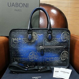  top class reference regular price 40 ten thousand *UABONI*yuaboni* illusion. pa tea n* briefcase *EU made * business bag hand . original leather car fs gold bag tote bag 