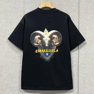 絶賛・半袖Tシャツ 定価2万◆Emmauela・イタリア・ミラノ発◆コットン100％ 通気 快適 おひつじ座 オシャレ トップス カッコイイ 普段着 XL