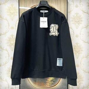 一枚限定EU製＆定価4万◆UABONI*Paris*トレーナー*ユアボニ*パリ発◆米国産コットン100％ ソフト カシューナッツ柄 ict プルオーバー L/48