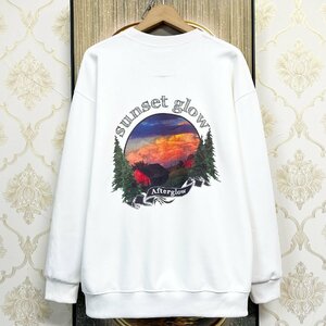  autumn winter EU made & regular price 4 ten thousand *UABONI*Paris* sweatshirt *yuaboni* Paris departure * cotton comfortable soft illustration Parker sweat everyday put on 2XL/52 size 