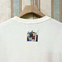 上級 定価2万 FRANKLIN MUSK・アメリカ・ニューヨーク発 半袖Tシャツ 通気 ソフト 快適 イラスト 別布 刺 個性 スウェット 夏 サイズ2_画像5