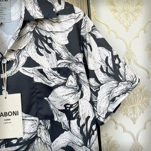 個性EU製＆定価3万◆UABONI*Paris*アロハシャツ*フランス*パリ発◆高級 薄手 快適 総柄 半袖 開襟シャツ おしゃれ カジュアル XL/50サイズの画像6