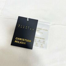 定価2万★christian milada・ミラノ発・半袖Tシャツ★コットン100％ 通気 薄手 英字刺 トップス カットソー ゆったり ユニセックス M_画像9