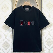 人気EU製＆定価2万◆UABONI*Paris*半袖Tシャツ*ユアボニ*パリ発◆エジプト綿 快適 薄手 ソフト ロゴ カットソー スウェット 個性 夏 2XL/52_画像1