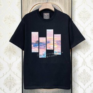 定番EU製＆定価2万◆UABONI*Paris*半袖Tシャツ*ユアボニ*パリ発◆上質コットン 個性 ゆったり 英字 油絵 シンプル おしゃれ XL/50サイズ