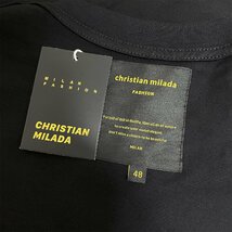 定価2万★christian milada・ミラノ発・半袖Tシャツ★高級 コットン100％ 速乾 通気 スウェット アメカジ カッコイイ スタイリッシュ M/46_画像8