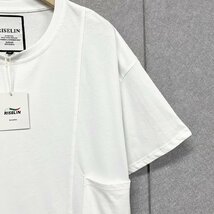 高級ヨーロッパ製※定価2万◆ブルガリア発※RISELIN 半袖Tシャツ 快適 薄手 無地 洗練 オシャレ カットソー プルオーバー ユニセックス M_画像7