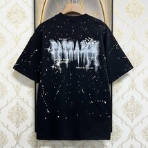 個性EU製＆定価2万◆UABONI*Paris*半袖Tシャツ*ユアボニ*パリ発◆高級 快適 ソフト チェーン付き ゴス スウェット ストリート 男女兼用 L_画像2