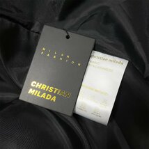 定価7万★christian milada・ミラノ発・スタジャン★上質カシミヤ サガラワッペン オーバーサイズ 革切替 個性 アメカジ スポーティー L/48_画像10