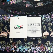 人気ヨーロッパ製※定価3万◆ブルガリア発※RISELIN 半袖Tシャツ 高級シルク/綿混 通気 速乾 薄手 花柄 カットソー キレイめ レディース M_画像10