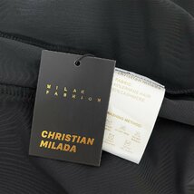 定価6万★christian milada・ミラノ発・ワンピース★高級 カシミア メッシュ 切替 透け感 ショート丈 きれいめ レディース M/36サイズ_画像9