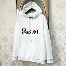 上品EU製＆定価4万◆UABONI*Paris*パーカー*ユアボニ*パリ発◆エジプト綿 快適 通気 ロゴ トップス プルオーバー スウェット 男女兼用 XL_画像8