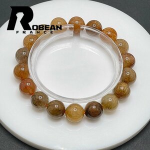 貴重 EU製 定価5万円★ROBEAN・ガーデンルチルクォーツ★ブレスレット パワーストーン 天然石 原石 開運 お守り 11.3-11.9mm 1001G1167