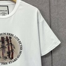 上級ヨーロッパ製※定価2万◆ブルガリア発※RISELIN 半袖Tシャツ コットン100％ 通気 速乾 ラインストーン キラキラ 竹柄 男女兼用 L/48_画像6