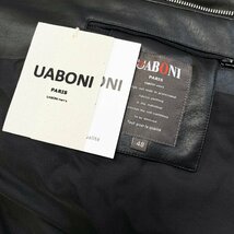 絶賛EU製＆定価17万◆UABONI*Paris*レザー・グースダウンジャケット*ユアボニ*パリ発◆牛革 防寒防風 お洒落 ライダース 革ジャン M/46_画像9