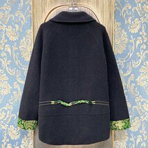 定価7万★christian milada・ミラノ発・ジャケット★高級ミンク/カシミヤ混 ユニーク 上品 着痩せ ゆったり コート 通勤 レディース XL/40_画像2