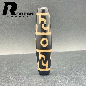 レア EU製 定価5万円★ROBEAN・チベット天珠★パワーストーン アクセサリー 天然石 金運 お守り プレゼント 約57.7*13.7mm 1002H200